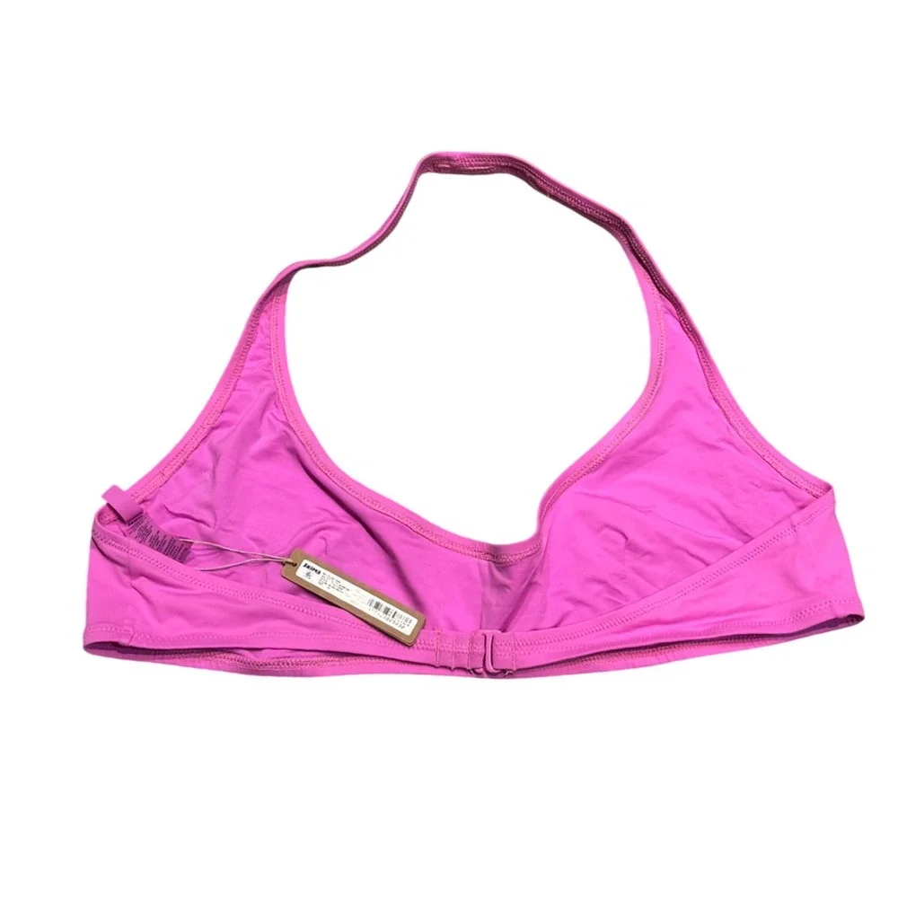 SKIMS Recycled Swim Halter Scoop Bikini Top Neon Orchid Pink‎ 2X NEW